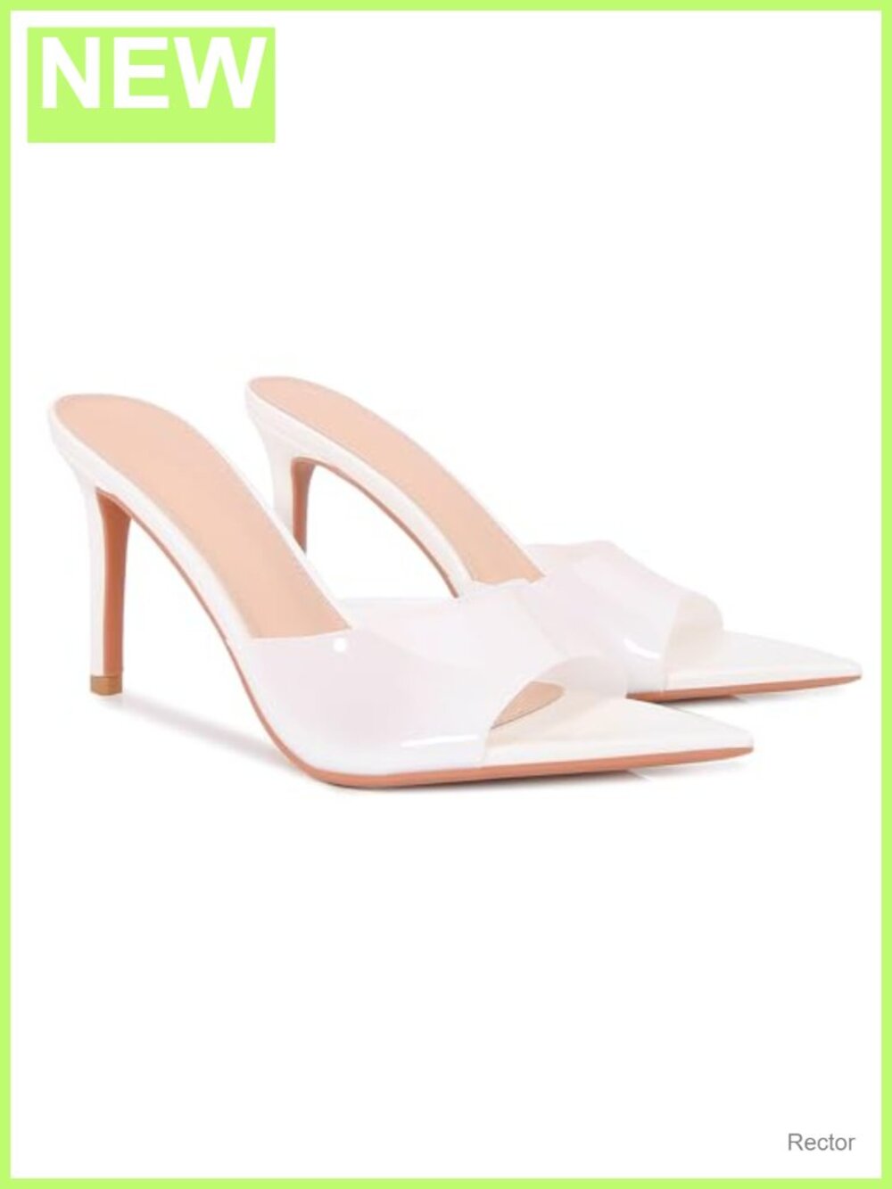 Transparent TPU Clear Stiletto Heel Slide Sandals Women's Open Toe Mules